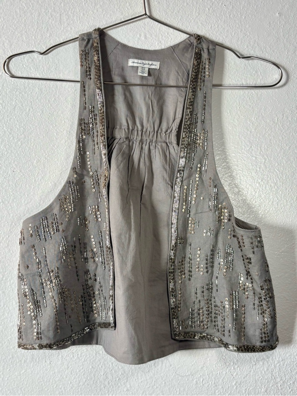 Vintage 2010 American Eagle Sequin Embellished Vest XS Indie Sleaze